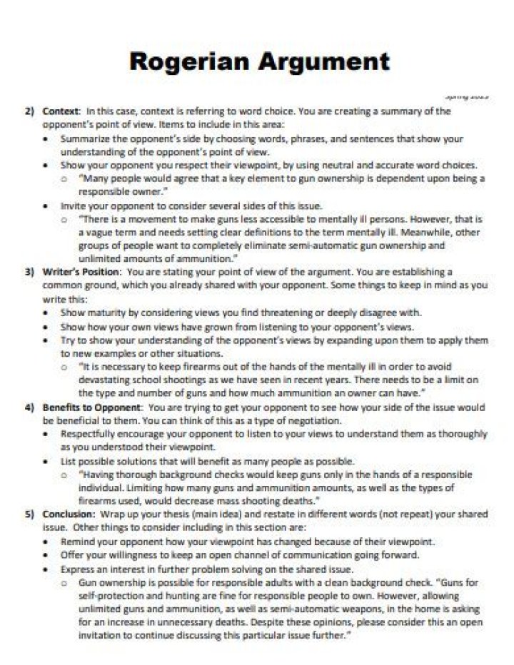 Rogerian Argument Guide: Definition, Outline & Examples